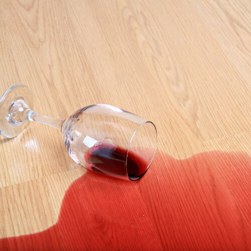 Red wine spill on laminate flooring | Markville Carpet & Flooring