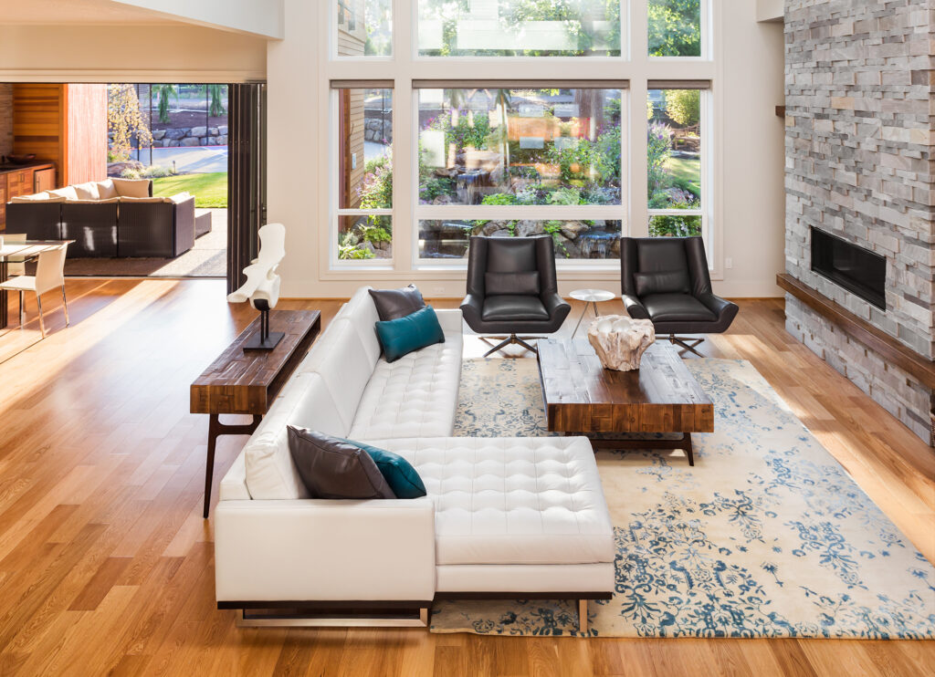 Engineered and Solid Wood Flooring in a large luxury living by Markville in Markham, ON & Toronto, Ontario